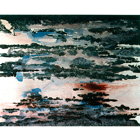 Trace II, 2005, Kreide auf Leinwand, 120 x 150 cm